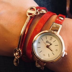 Red Watch multi strapped with metal details